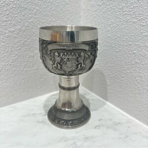 Zinn Wine Goblet Pewter Chalice German Vintage. Inside / condition is as shown